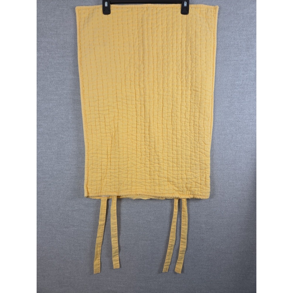 Pottery Barn Pick Stitch Quilted Standard Pillow Sham Sunny Yellow Tie Closure